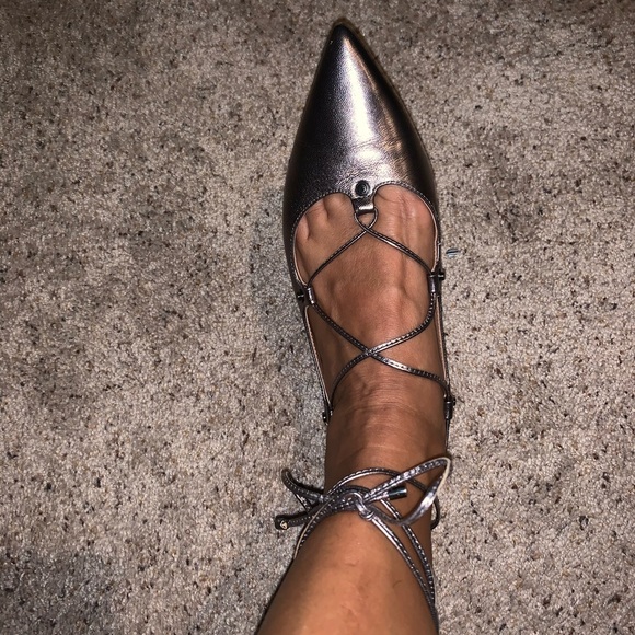 Halogen Owen bronze pointy toe Ghilles flats - Picture 6 of 9